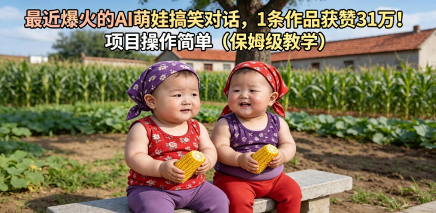 最近爆火的AI萌娃搞笑对话，1条作品获赞31W，项目操作简单(保姆级教学)-孔明聊项目