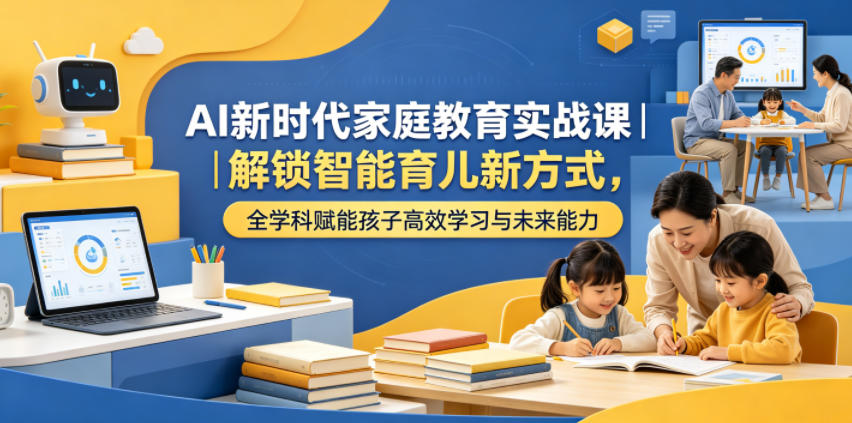 AI新时代家庭教育实战课｜解锁智能育儿新方式，全学科赋能孩子高效学习与未来能力-孔明聊项目