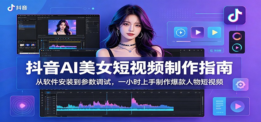 抖音AI美女短视频制作指南：从软件安装到参数调试，一小时上手制作爆款人物短视频-孔明聊项目