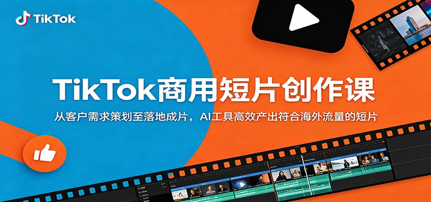 TikTok商用短片创作课：从客户需求策划至落地成片，AI工具高效产出符合海外流量的短片-孔明聊项目