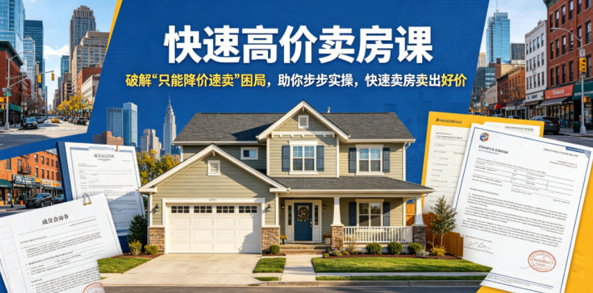 快速高价卖房课，破解“只能降价速卖”困局，助你步步实操，快速卖房卖出好价(更新2026)-孔明聊项目