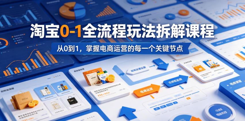淘宝0-1全流程玩法拆解课程，从0到1，掌握电商运营的每一个关键节点-孔明聊项目