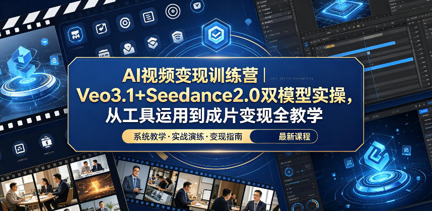 AI视频变现训练营｜Veo3.1+Seedance2.0双模型实操，从工具运用到成片变现全教学-孔明聊项目