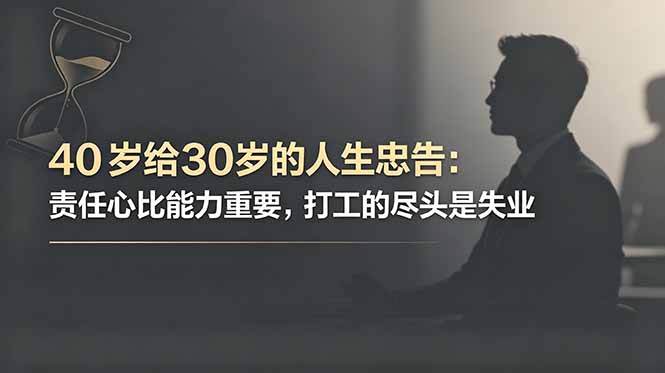 付费文章：40岁给30岁的人生忠告：责任心比能力重要，打工的尽头是失业-孔明聊项目