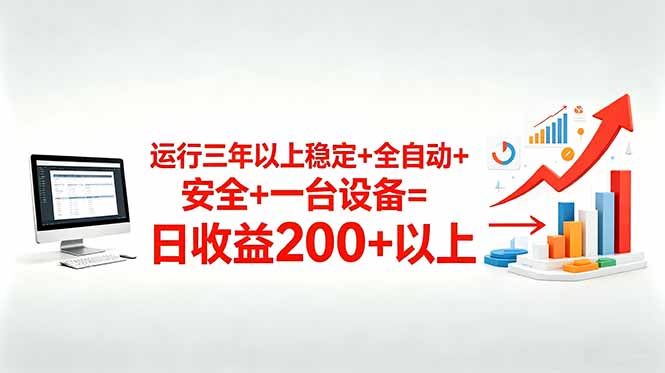 三年以上稳定+全自动+安全+一台设备=日收益200+-孔明聊项目