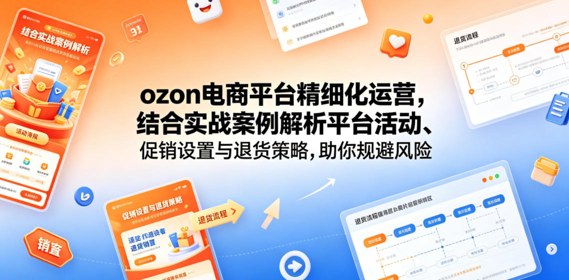 ozon电商平台精细化运营，结合实战案例解析平台活动、促销设置与退货策略，助你规避风险、提升销量-孔明聊项目