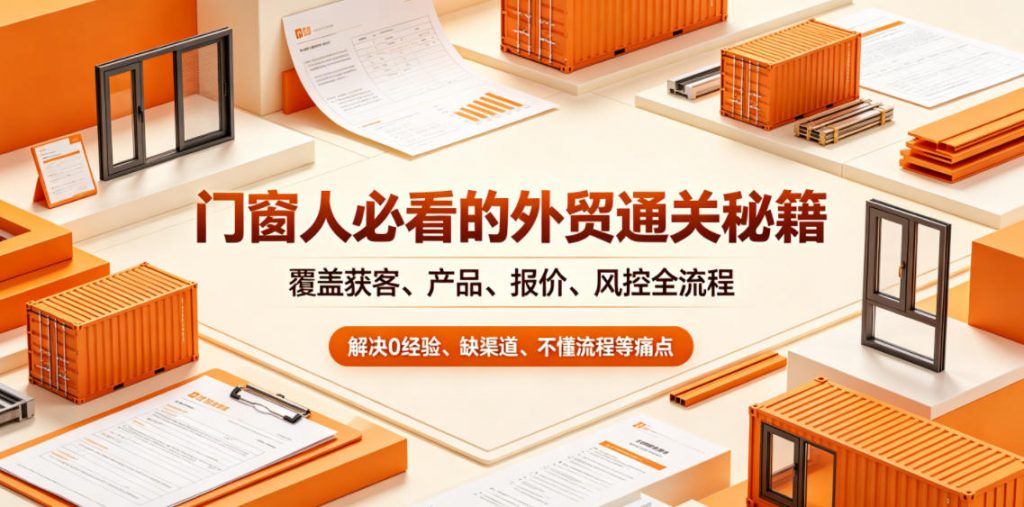 门窗人必看的外贸通关秘籍，块覆盖获客、产品、报价、风控全流程，解决0经验、缺渠道、不懂流程等痛点-孔明聊项目