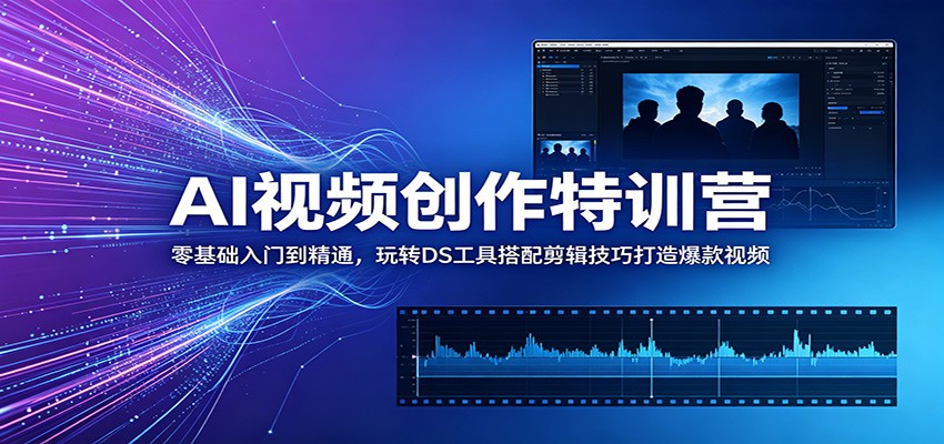 AI视频创作特训营：零基础入门到精通，玩转DS工具搭配剪辑技巧打造爆款视频-孔明聊项目