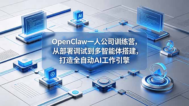OpenClaw 一人公司训练营，从部署调试到多智能体搭建，打造全自动 AI 工作引擎-孔明聊项目
