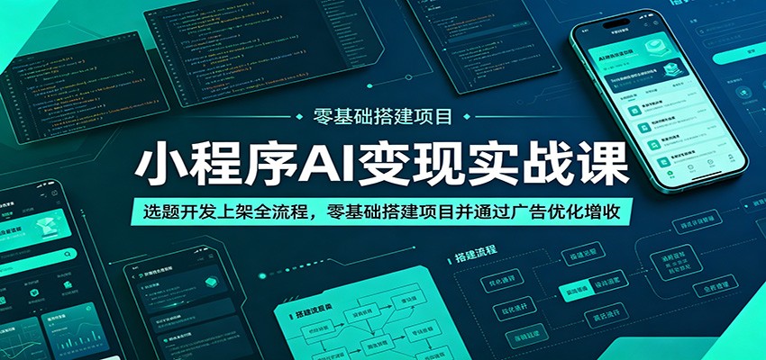 小程序AI变现实战课：选题开发上架全流程，零基础搭建项目并通过广告优化增收-孔明聊项目