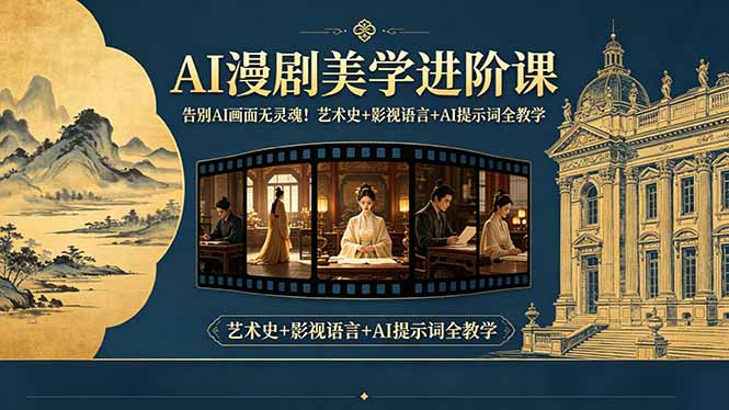 告别AI画面无灵魂！AI漫剧美学进阶课-更新，艺术史+影视语言+AI提示词全教学-孔明聊项目