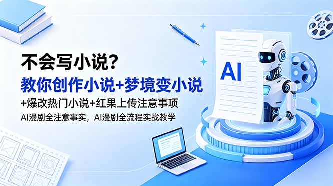 不会写小说？教你创作小说+梦境变小说+爆改热门小说+红果上传注意事项，AI漫剧全流程实战教学-孔明聊项目