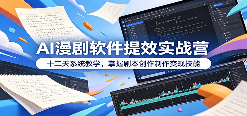 AI漫剧软件提效实战营：十二天系统教学，掌握剧本创作制作变现技能-孔明聊项目