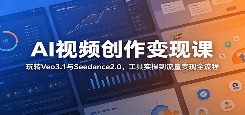 AI视频创作变现课：玩转Veo3.1与Seedance2.0，工具实操到流量变现全流程-孔明聊项目