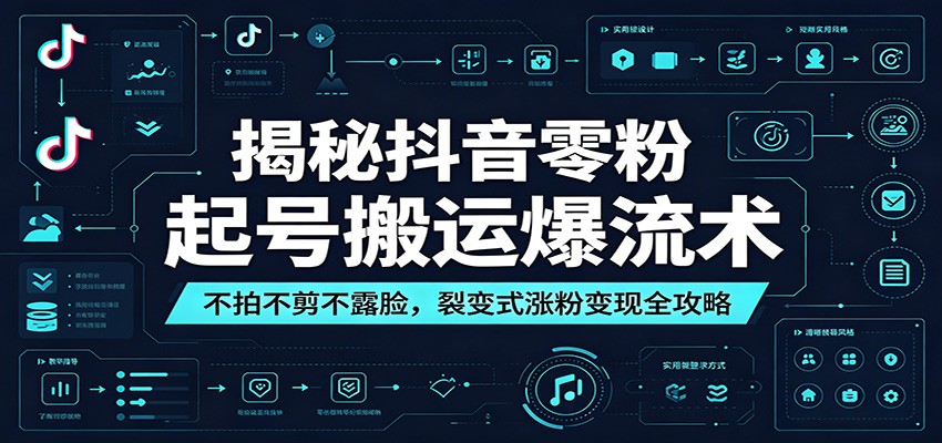 揭秘抖音零粉起号搬运爆流术：不拍不剪不露脸，裂变式涨粉变现全攻略-孔明聊项目