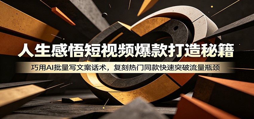 人生感悟短视频爆款打造秘籍：巧用A 批量写文案话术，复刻热门同款快速突破流量瓶颈-孔明聊项目