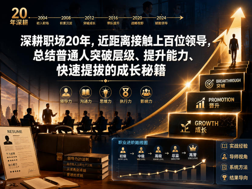 付费文章：深耕职场20年，近距离接触上百位领导，总结普通人突破层级、提升能力、快速提拔的成长秘籍(全网独家干货)-孔明聊项目