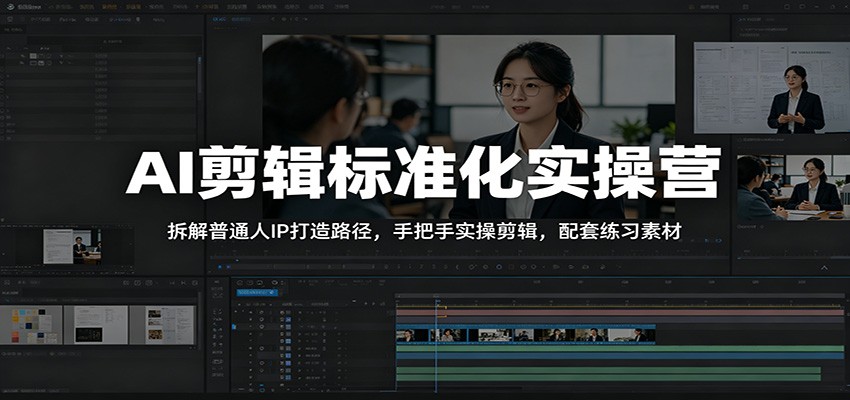 AI剪辑标准化实操营：拆解普通人IP打造路径，手把手实操剪辑，配套练习素材-孔明聊项目
