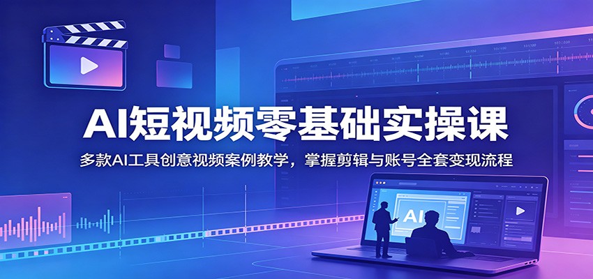 AI短视频零基础实操课：多款AI工具创意视频案例教学，掌握剪辑与账号全套变现流程-孔明聊项目