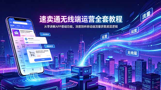 速卖通无线端运营全套教程，从零讲解APP基础功能，深度剖析移动端流量获取底层逻辑-孔明聊项目