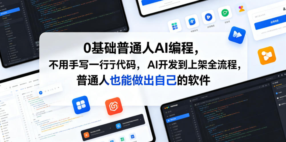 0基础普通人AI编程，不用手写一行代码，AI开发到上架全流程，普通人也能做出自己的软件-孔明聊项目