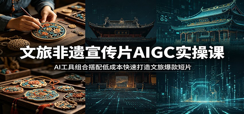 文旅非遗宣传片AIGC实操课：AI工具组合搭配低成本快速打造文旅爆款短片-孔明聊项目