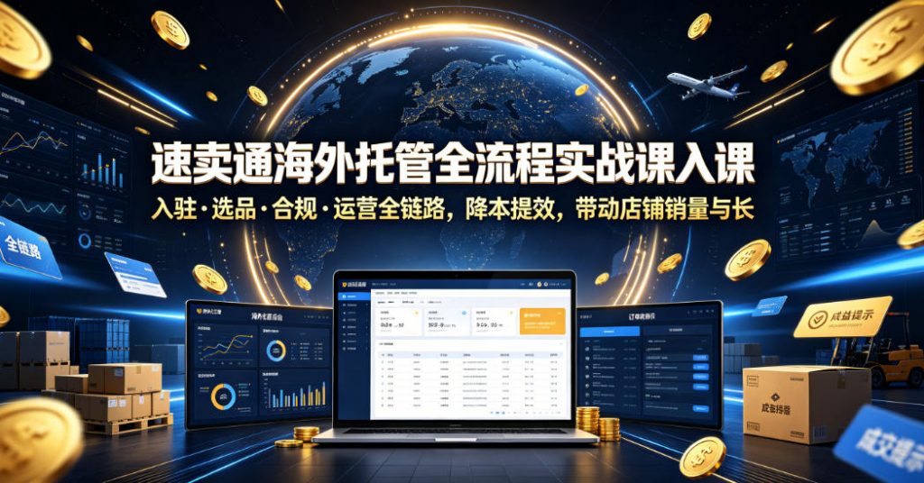 速卖通海外托管全流程实战课入驻・选品・合规・运营全链路,降本提效,带动店铺销量与收益增长-孔明聊项目