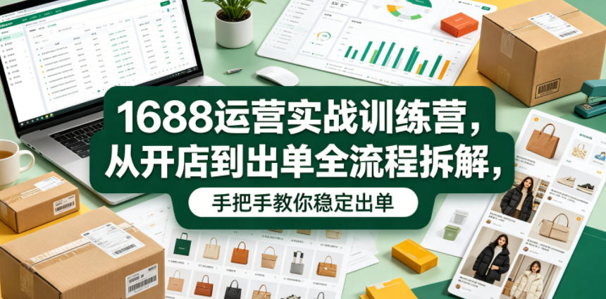 1688运营实战训练营，从开店到出单全流程拆解，手把手教你稳定出单(更新0620)-孔明聊项目