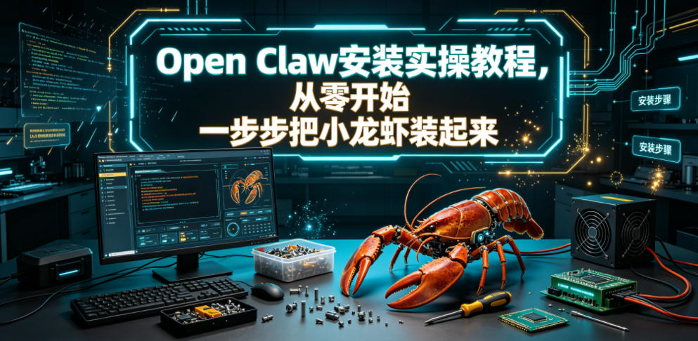 Open Claw安装实操教程，从零开始一步步一步步把小龙虾装起来-孔明聊项目