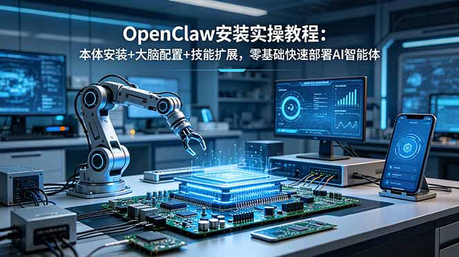OpenClaw安装实操教程：本体安装+大脑配置+技能扩展，零基础快速部署AI智能体-孔明聊项目