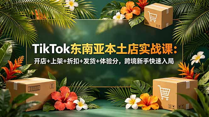 TikTok东南亚本土店实战课：开店+上架+折扣+发货+体验分，跨境新手快速入局-孔明聊项目