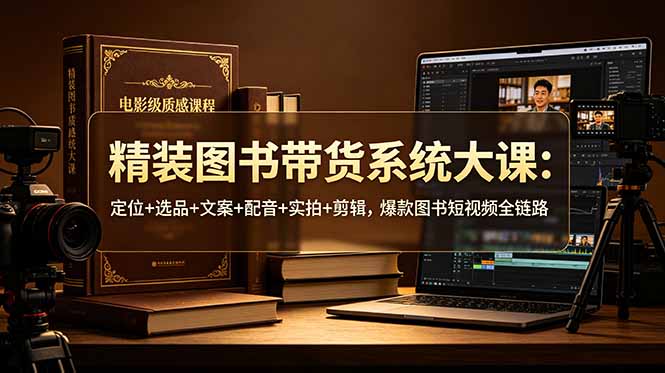 精装图书带货系统大课：定位+选品+文案+配音+实拍+剪辑，爆款图书短视频全链路-孔明聊项目
