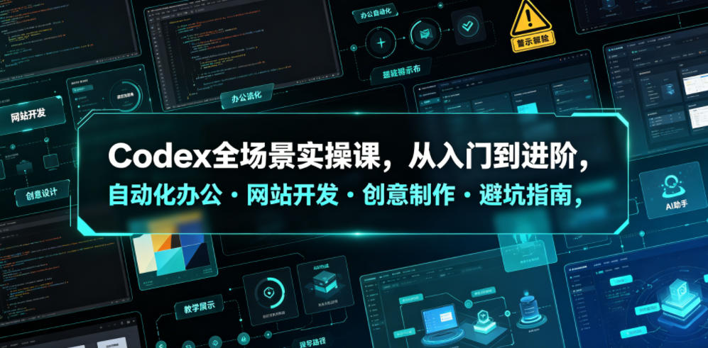 Codex全场景实操课，从入门到进阶，自动化办公・网站开发・创意制作・避坑指南，全流程教学-孔明聊项目