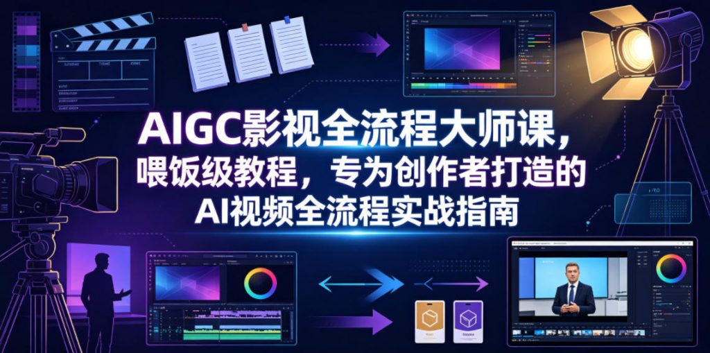 AIGC影视全流程大师课，喂饭级教程，专为创作者打造的AI视频全流程实战指南-孔明聊项目