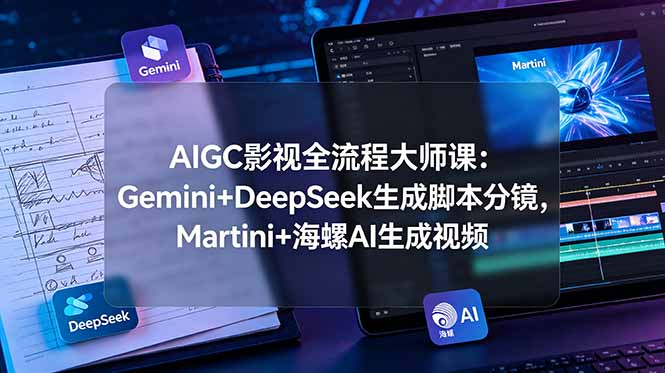 AIGC影视全流程大师课：Gemini+DeepSeek生成脚本分镜，Martini+海螺AI生成视频-孔明聊项目