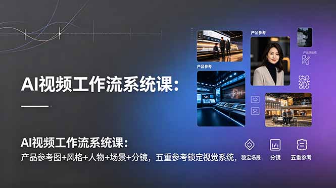 AI视频工作流系统课：产品参考图+风格+人物+场景+分镜，五重参考锁定视觉系统，稳定产出高质量视频-孔明聊项目