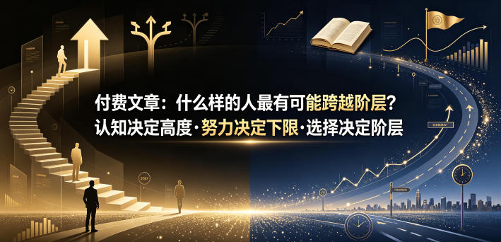 付费文章：什么样的人最有可能跨越阶层？认知决定高度·努力决定下限·选择决定阶层-孔明聊项目
