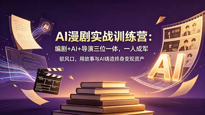 AI漫剧实战训练营：编剧+AI+导演三位一体，一人成军 驭风口，用故事与AI铸造终身变现资产-孔明聊项目