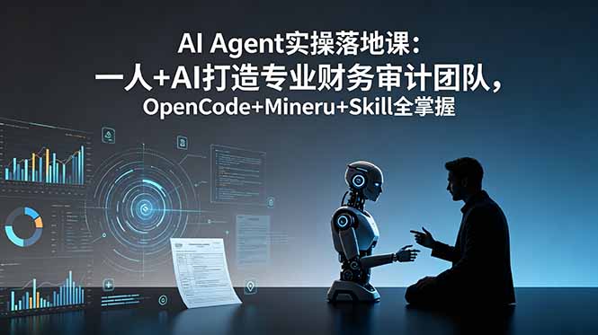 AI Agent实操落地课：一人+AI打造专业财务审计团队，OpenCode+Mineru+Skill全掌握-孔明聊项目