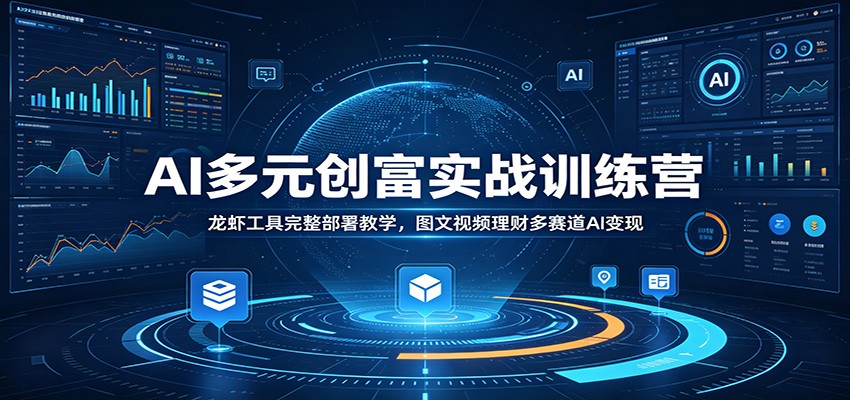 AI多元创富实战训练营：龙虾工具完整部署教学，图文视频理财多赛道AI变现-孔明聊项目