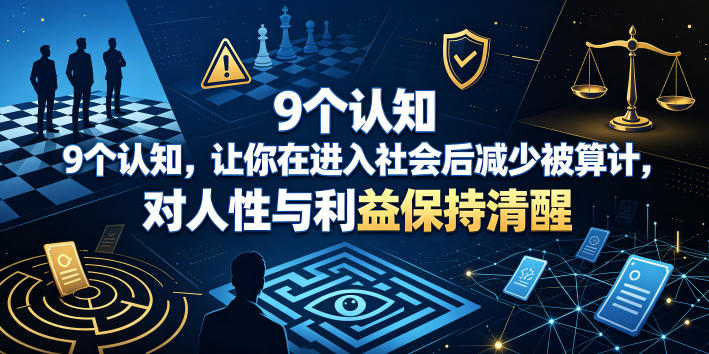 付费文章：9个认知，让你在进入社会后减少被算计，对人性与利益保持清醒-孔明聊项目