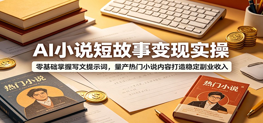 AI小说短故事变现实操：零基础掌握写文提示词，量产热门小说内容打造稳定副业收入-孔明聊项目
