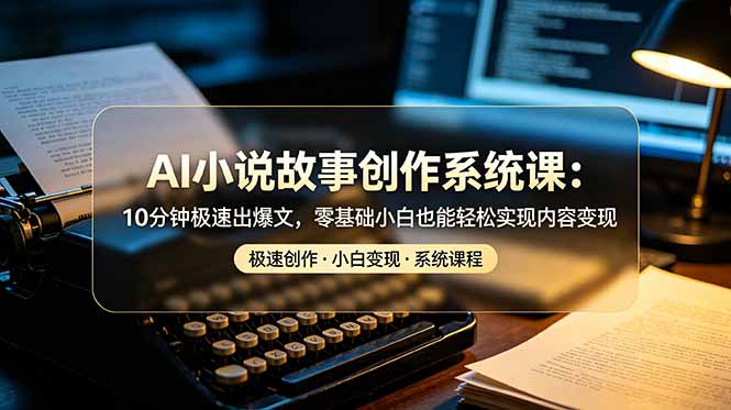 AI小说故事创作系统课：10分钟极速出爆文，零基础小白也能轻松实现内容变现-孔明聊项目