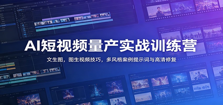 AI短视频量产实战训练营：文生图，图生视频技巧，多风格案例提示词与高清修复-孔明聊项目