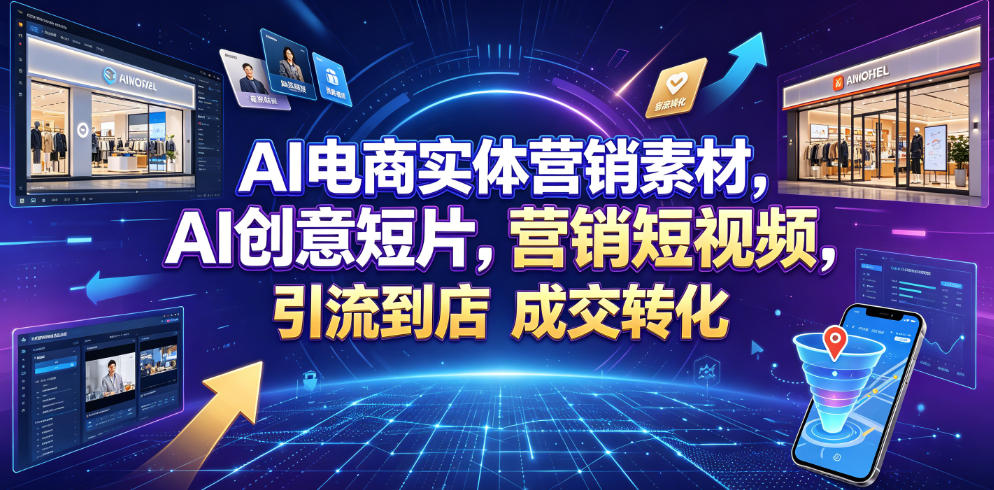 AI电商实体营销素材，AI创意短片，高效打造营销短视频，轻松引流到店，稳定提升门店客流与成交转化-孔明聊项目
