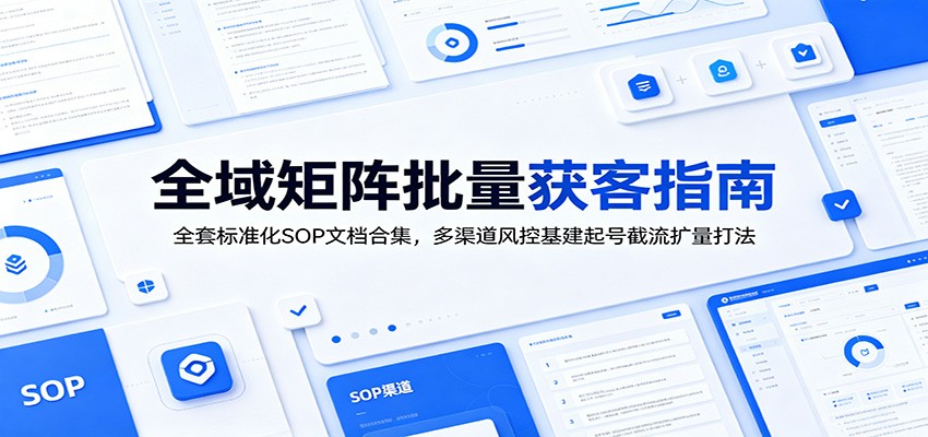 全域矩阵批量获客指南：全套标准化SOP文档合集，多渠道风控基建起号截流扩量打法-孔明聊项目