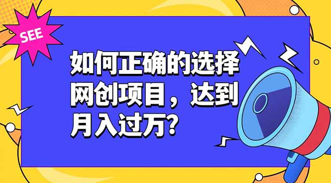 如何正确的选择网创项目，达到月入过万？，本课程教你正确选择项目。-孔明聊项目