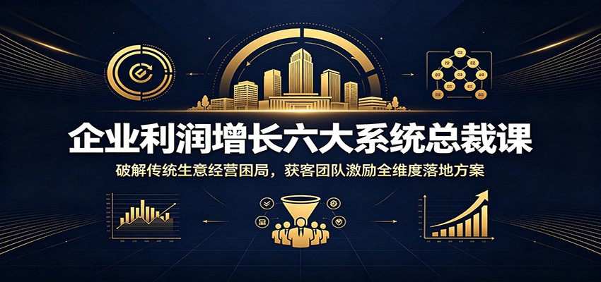 企业利润增长六大系统总裁课：破解传统生意经营困局，获客团队激励全维度落地方案-孔明聊项目