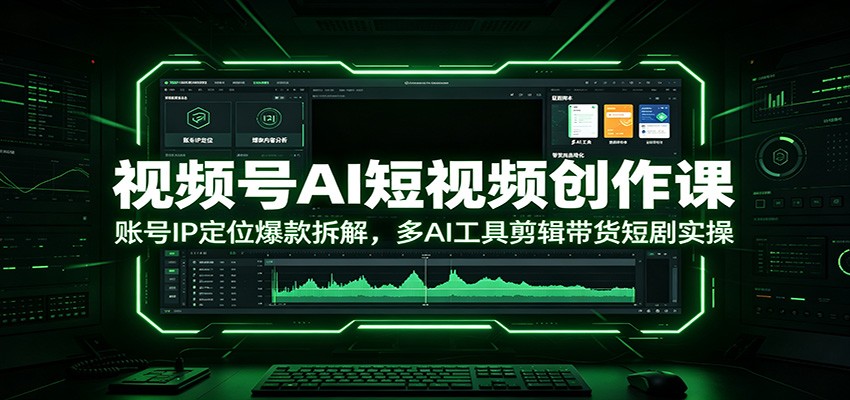 视频号AI短视频创作课：账号IP定位爆款拆解，多AI工具剪辑带货短剧实操-孔明聊项目
