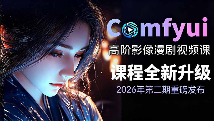2026新版ComfyUI漫剧动画全流程实战课，0基础入门到进阶全流程动态漫，轻松实现流量变现-孔明聊项目
